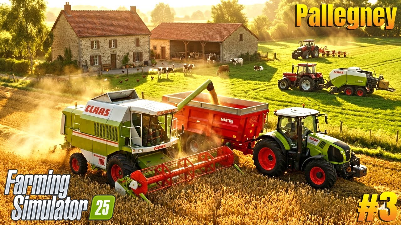 Wheat Harvest & Hay Making: No Time to Waste! │FS25│Pallegney Map│Timelapse #3
