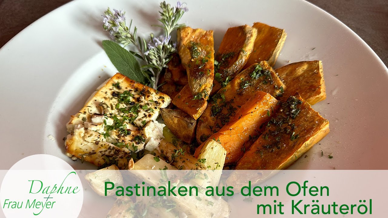 Pastinaken aus dem Ofen mit Kräuteröl #pastinake #pastinakenrezept #kräuteröl