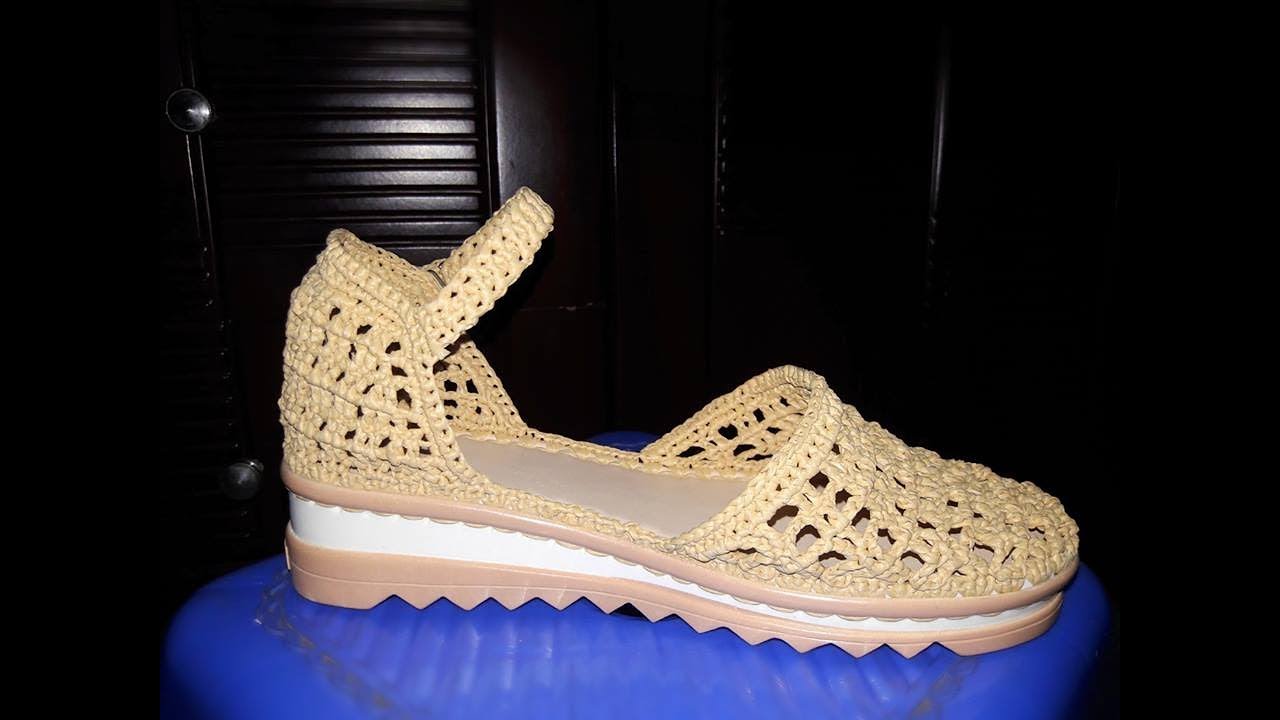 P1.1 How to crochet the sandal by Raffia Yarn - Hướng dẫn móc dép bằng sợi cọ Raffia