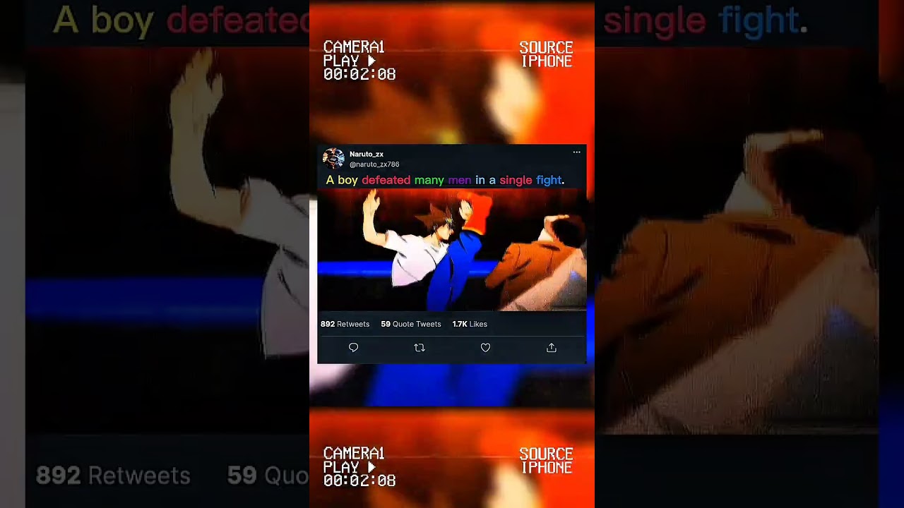 A boy defeated many men in a single fight. 