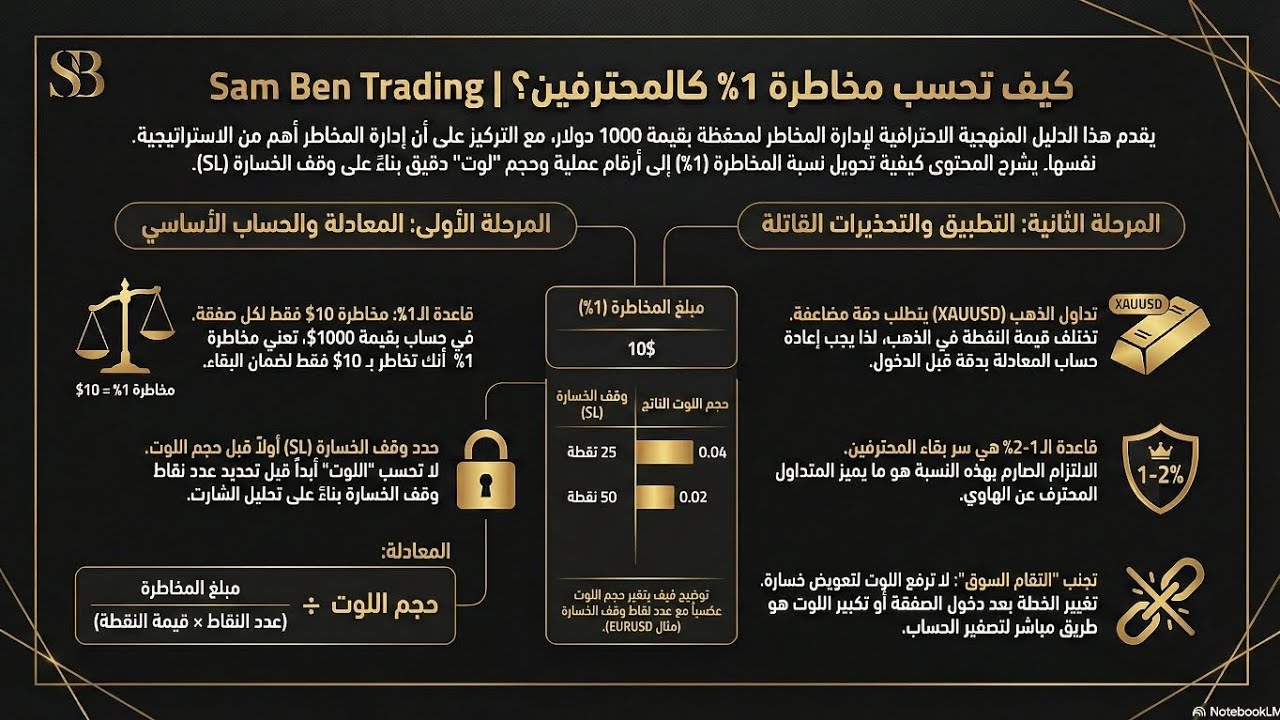 الدليل الاحترافي لإدارة المخاطر: كيف تحمي محفظة 1000$ وتضمن البقاء في السوق.