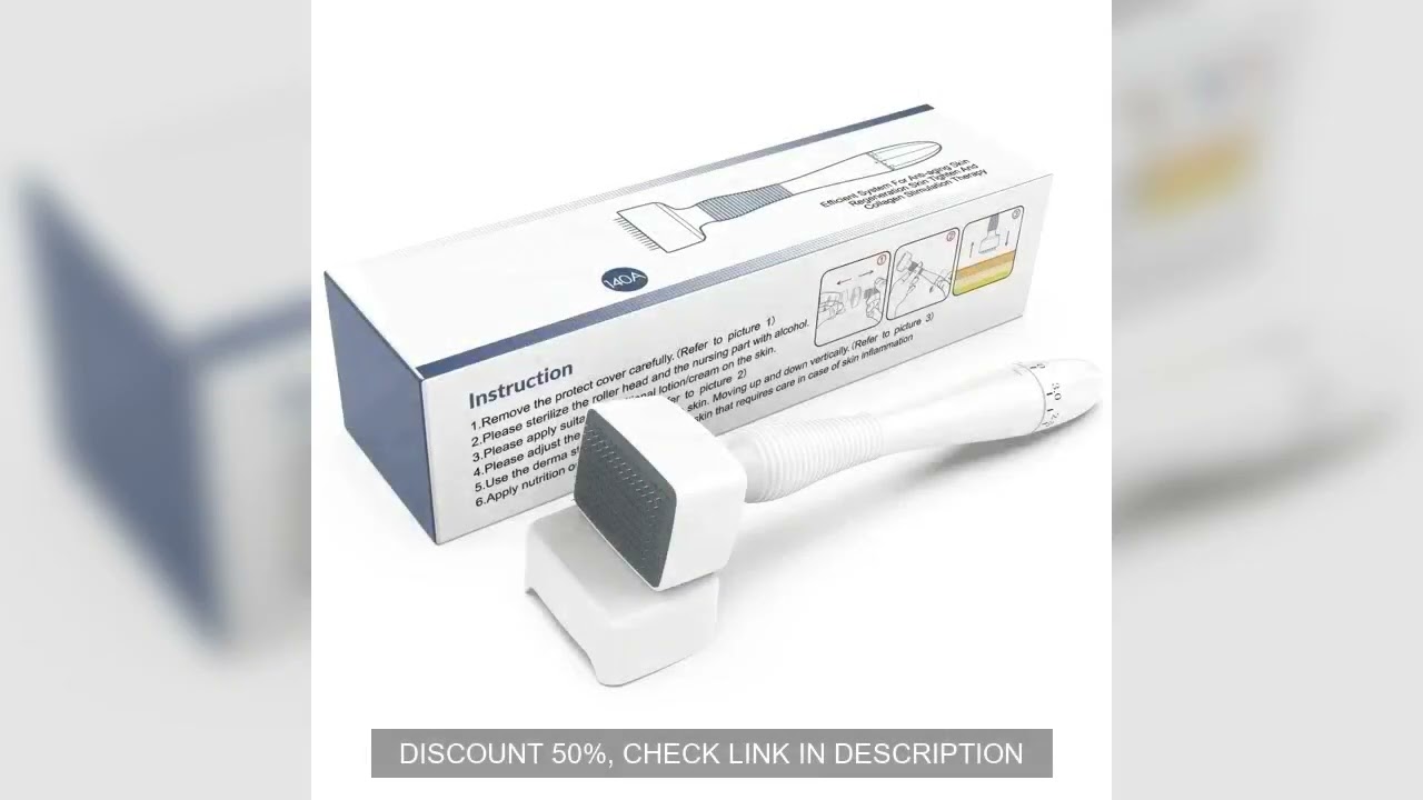 140A Derma Stamp Microneedling Face Roller Massager Adjustable Titanium Needle Length Skincare Beard