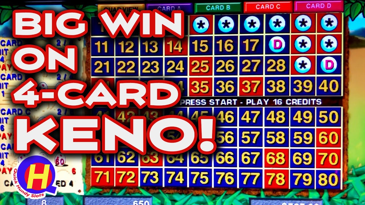 4-Card Caveman and Cleopatra KENO! Nice WIN! #KENONATION