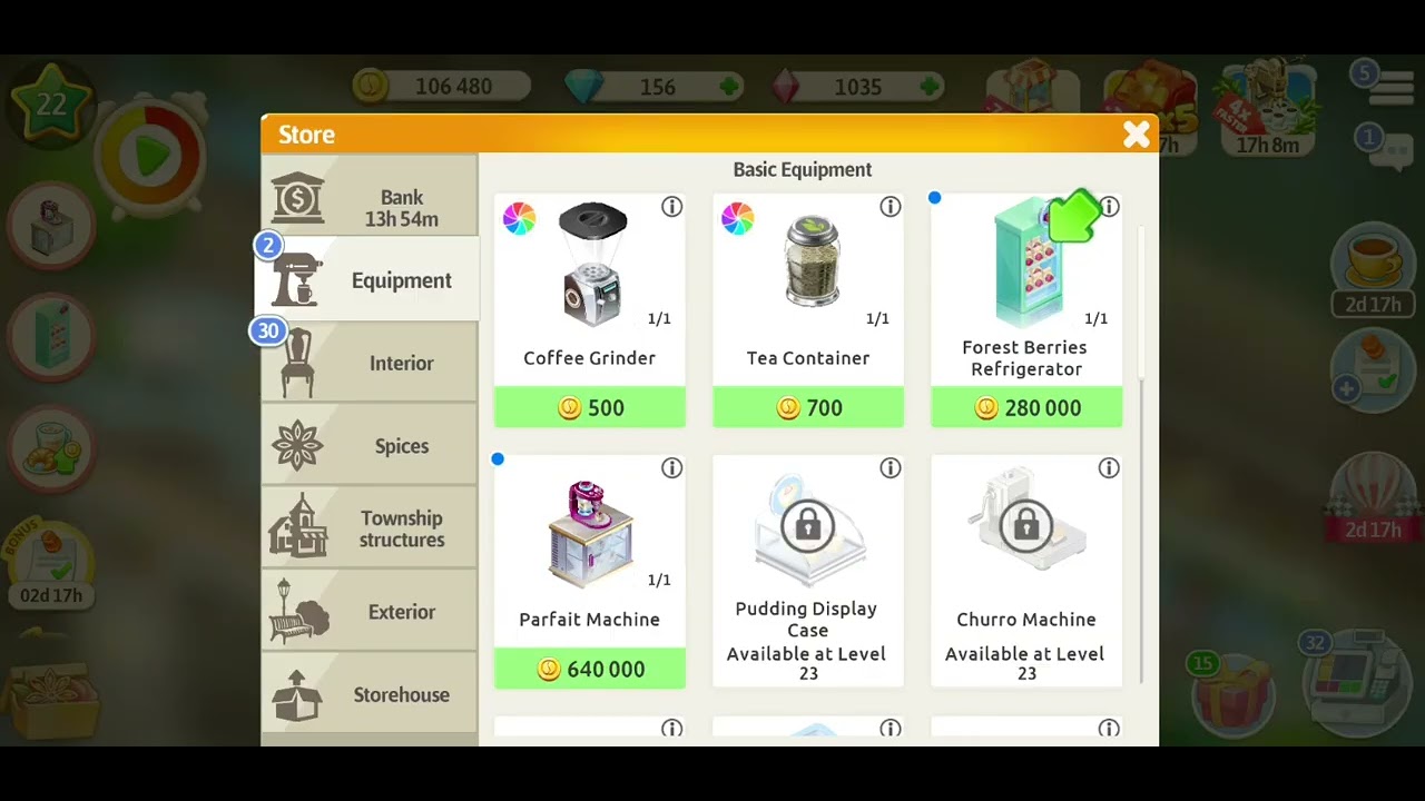 My Cafe level 22. Parfait $280,000.Forest Berries $640,000.Recipes #mycafe #mycaf&eacute; #mycafegame (pt1)
