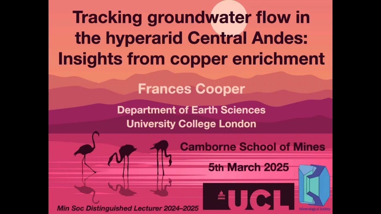 Frances Cooper, University College London. Mineralogical Society Distinguished Lecturer 2024-25.
