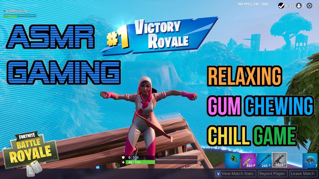 ASMR Gaming | Fortnite Chill Game With Relaxing Gum Chewing 🎮Controller Sounds + Whispering😴💤