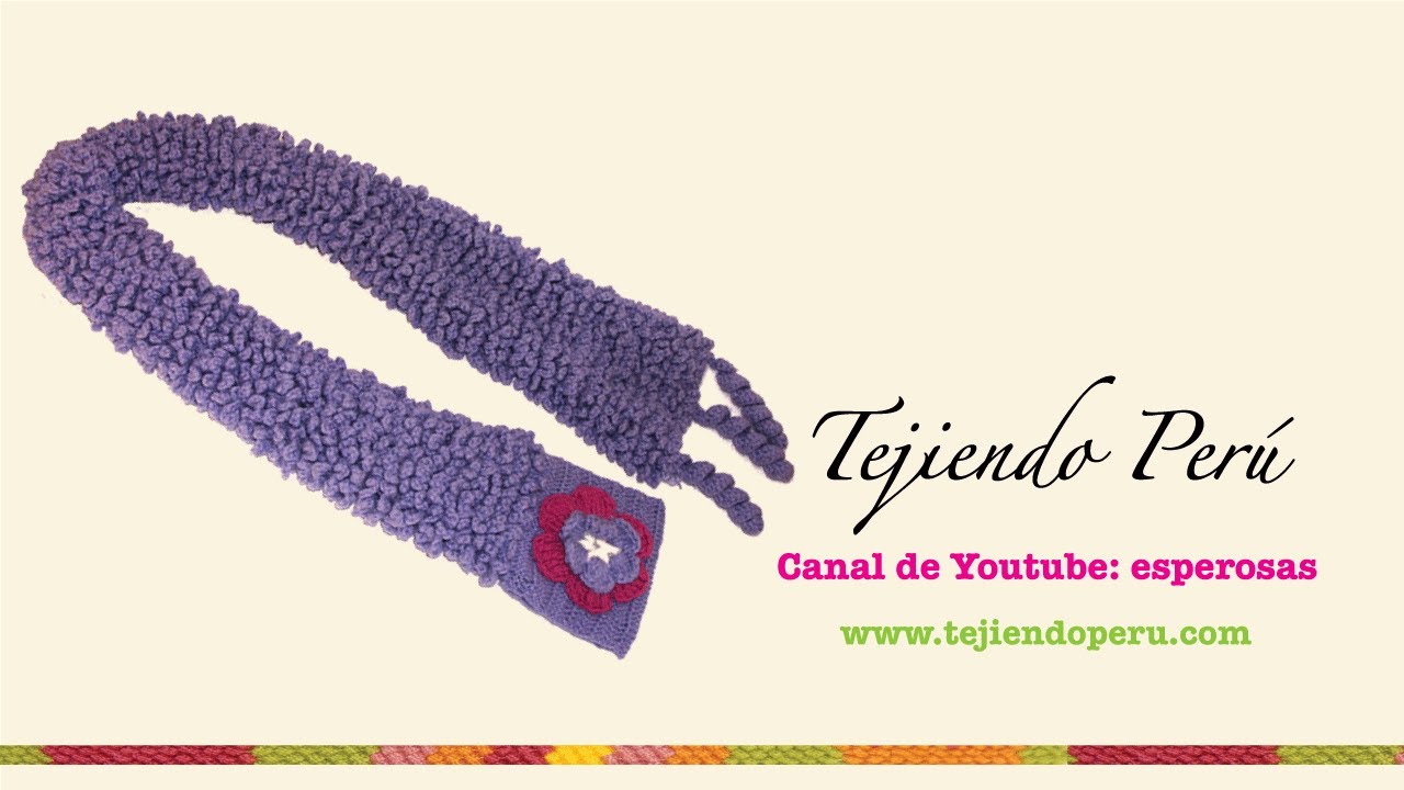 Bufanda en punto corderito a crochet (Parte 2)