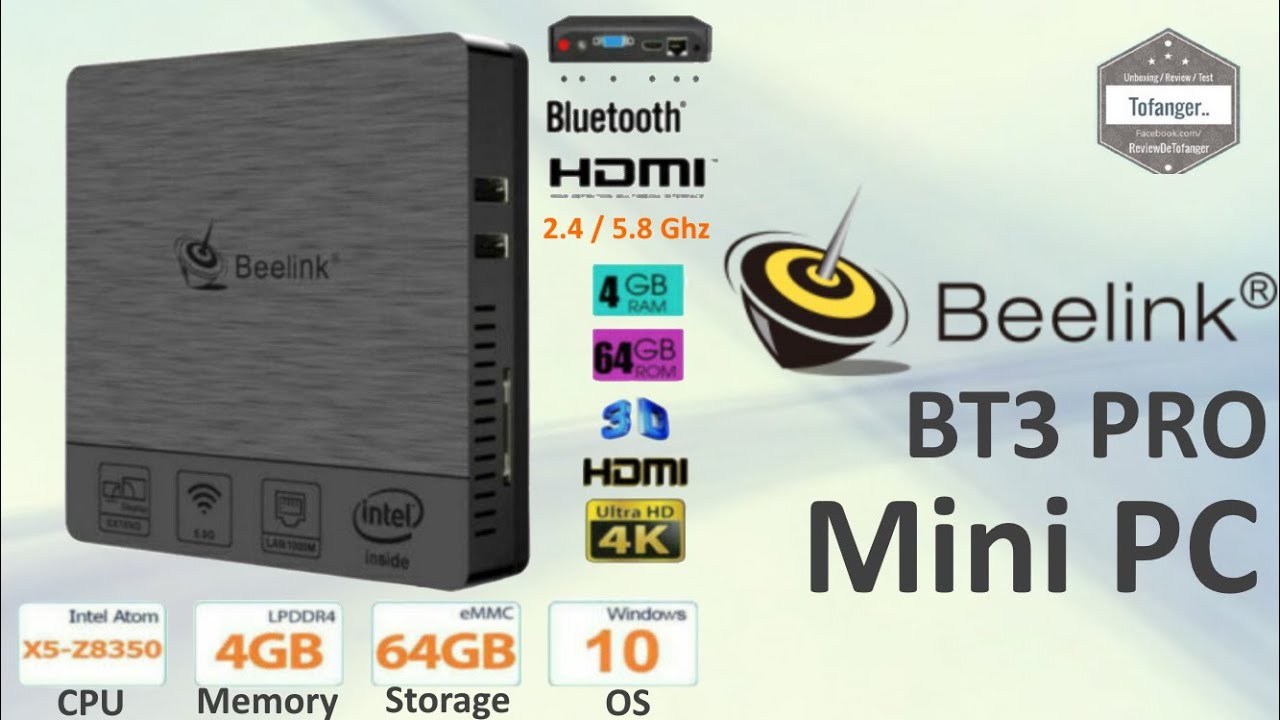 Мини-ПК Beelink BT3 Pro - Windows 10 - Оперативная память 4 ГБ, 64 ГБ памяти  - Распаковка