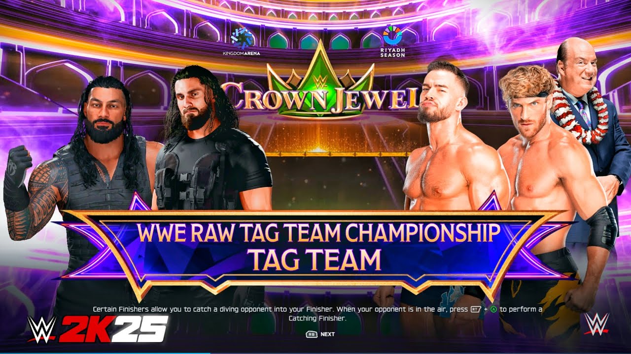 WWE 2K25: THE SHIELD против LOGAN PAUL и AUSTIN THEORY - Матч за командное чемпионство Raw.