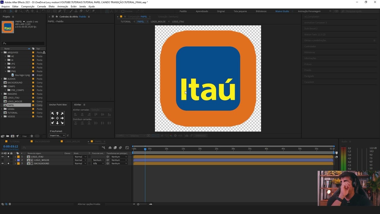 TRANSIÇÃO DE CENAS com efeito de papel descolado | Tutorial After Effects