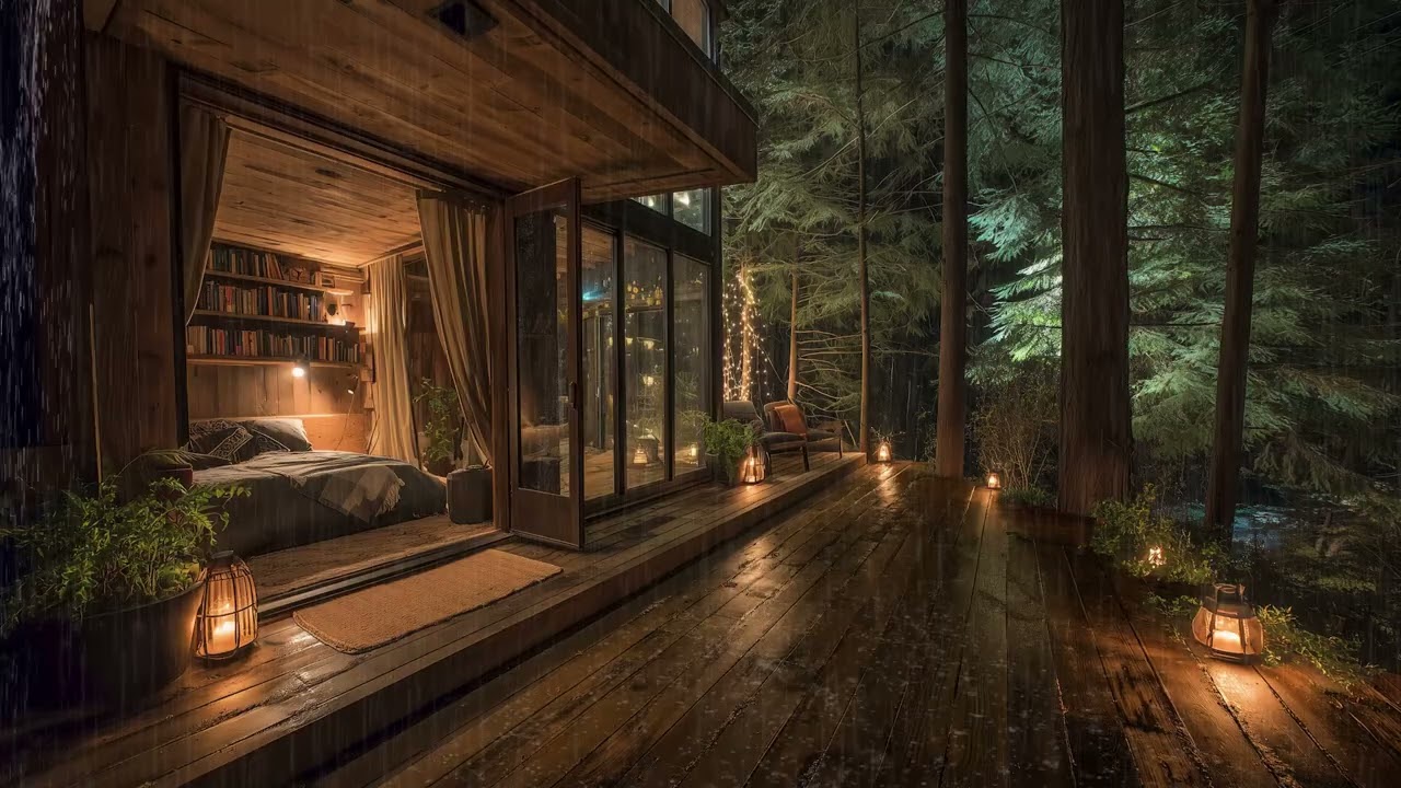Soft Night Rain Sounds for Rest | Forest Ambience, Relaxation, Focus, Meditation