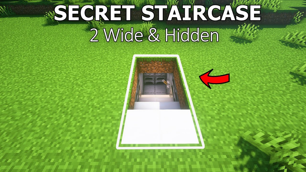 Easy 2 Wide Hidden Staircase in Minecraft Survival!