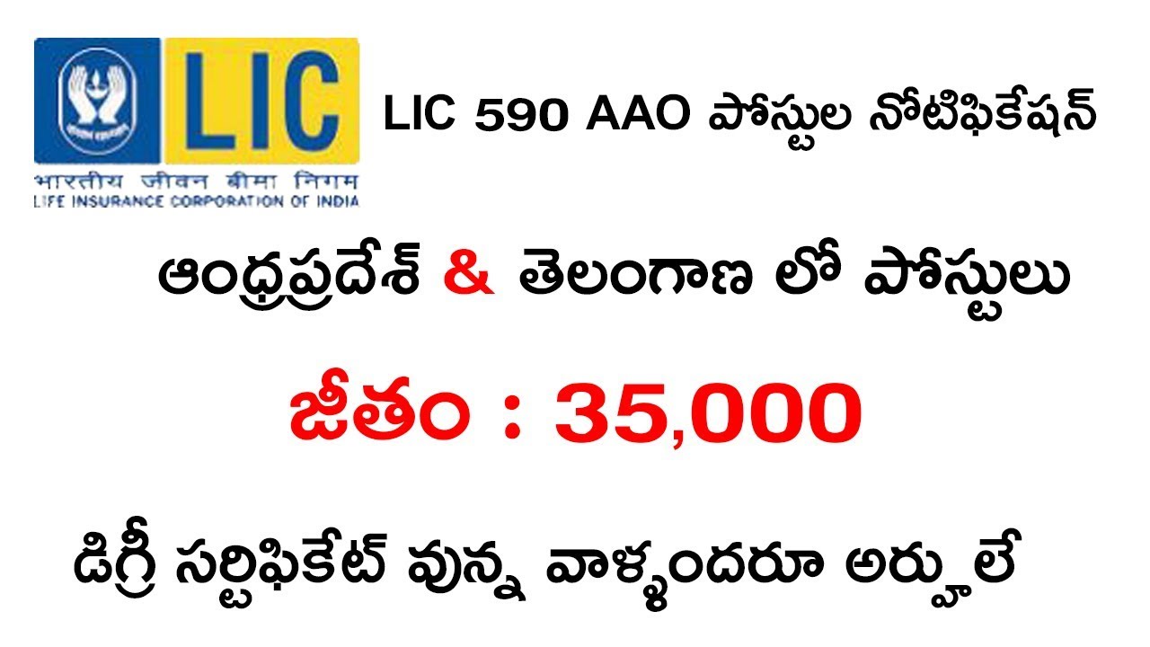LIC 590 AAO POSTS NOTIFICATION 2019 DETAILS || LATEST JOB NOTIFICATIONS