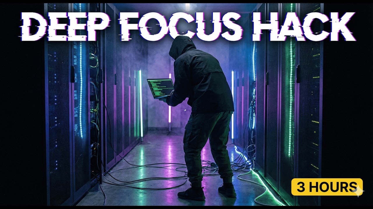 Server Room Hum 💻 3 Hours of Deep Focus Music for Coding & Hacking (White Noise)