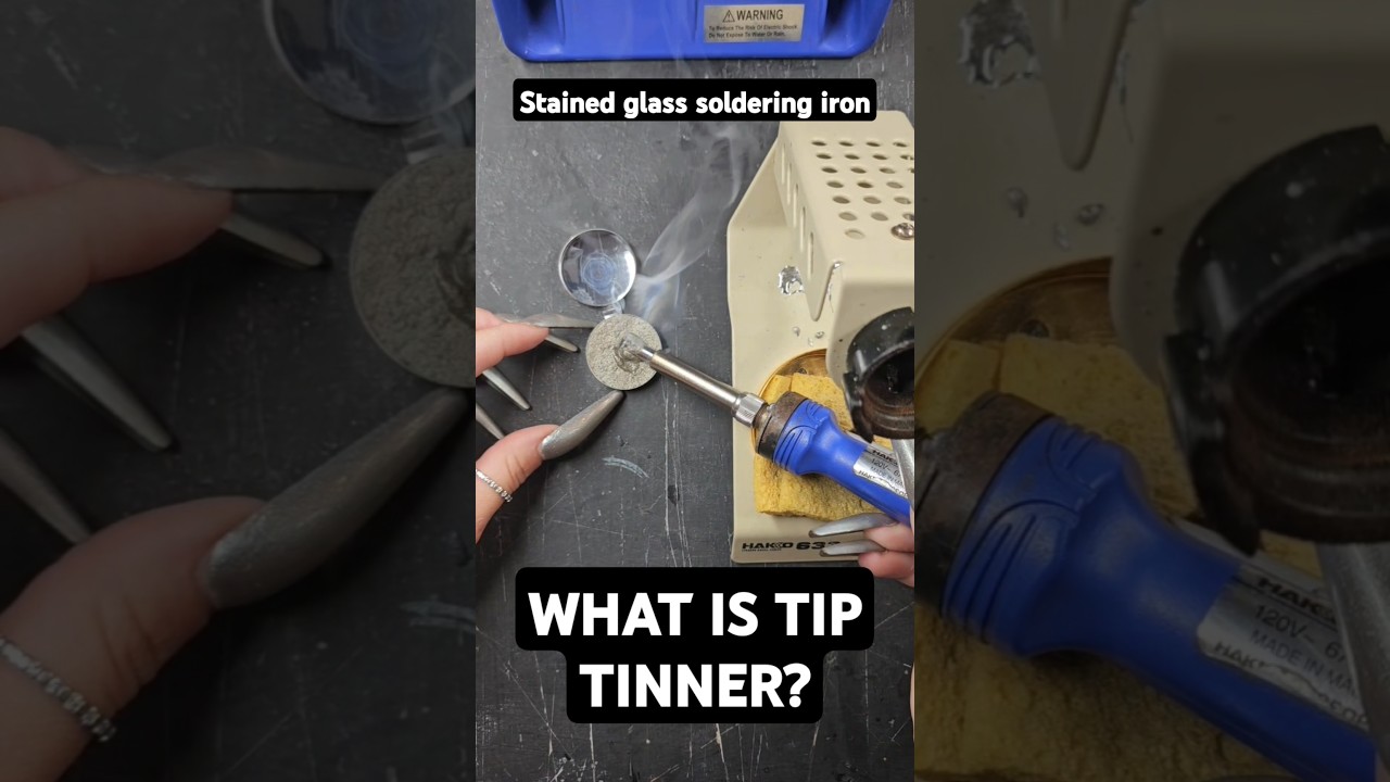 What is and how to use tip tinner on your stained glass soldering iron! #stainedglass #soldering