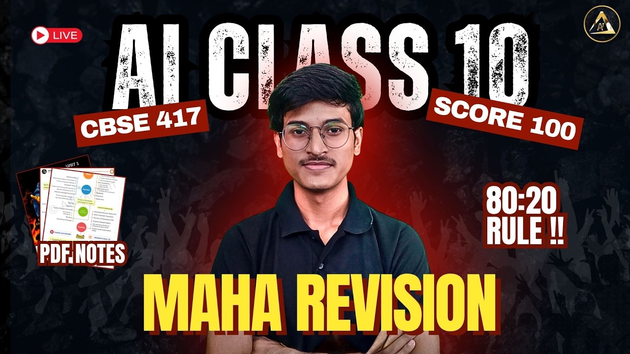 🔴 LIVE Class 10: Artificial Intelligence 80:20 Rule 2 hrs Full Syllabus | 🔥MAHA MARATHON