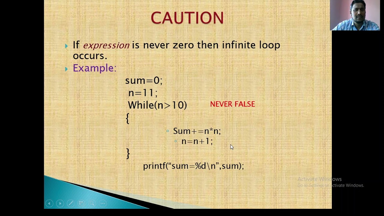 Programming in C Language - While statement