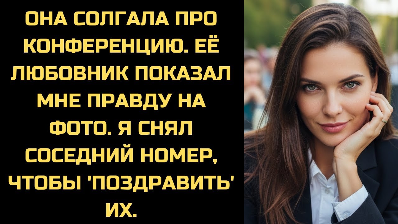 Она врала про конференцию, но любовник выложил фото. Я снял номер рядом и пришёл к ним с 'сюрпризом'