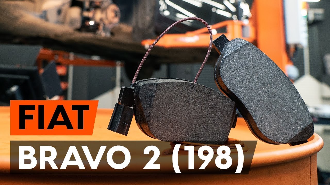 How to change front brake pads / front brake pad set on FIAT BRAVO 2 (198) [TUTORIAL AUTODOC]