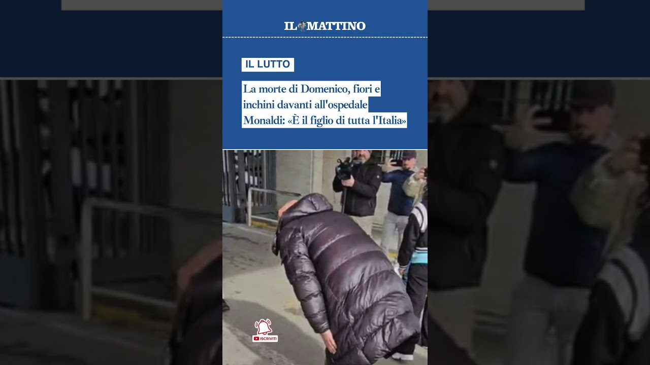 ​La morte di Domenico, fiori e inchini davanti all'ospedale Monaldi: &laquo;&Egrave; il figlio di tutta l'Italia&raquo;