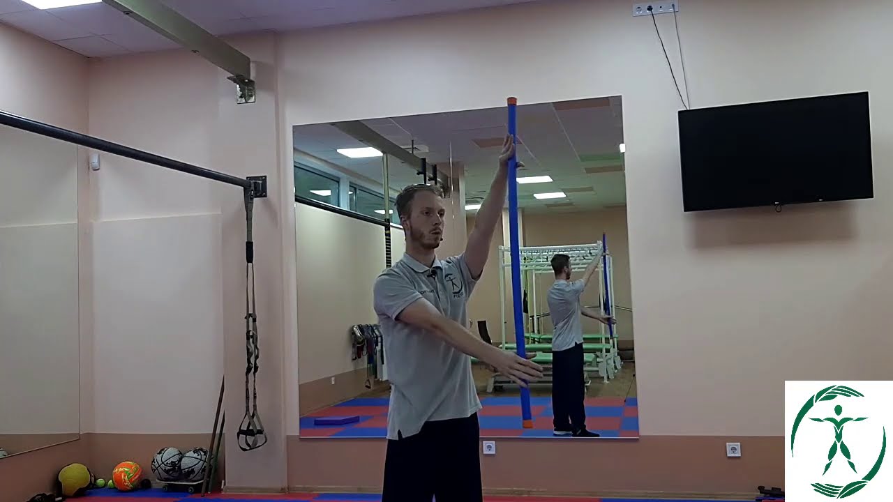 Упражнения для улучшение мобильности плечевого сустава и лопатки с гимнастической палкой 1ч. НЕ ЛФК!