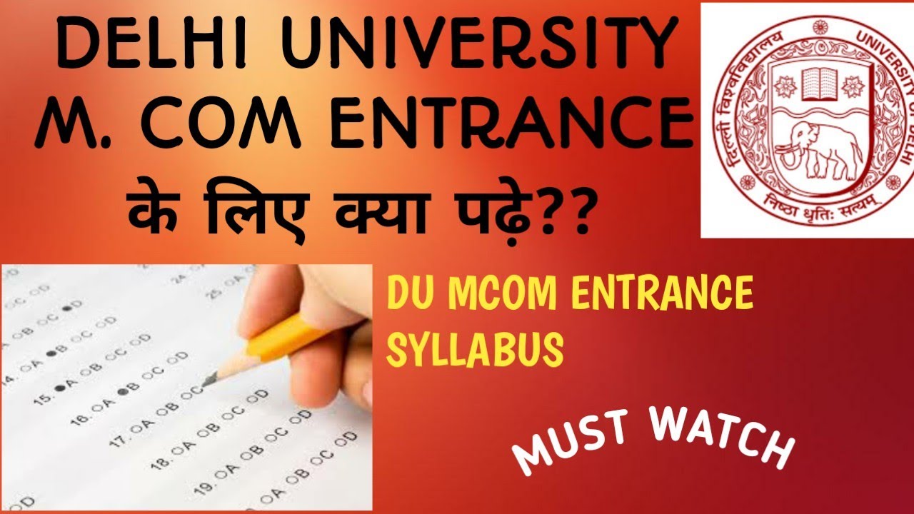 DELHI UNIVERSITY M.COM ENTRANCE SYLLABUS