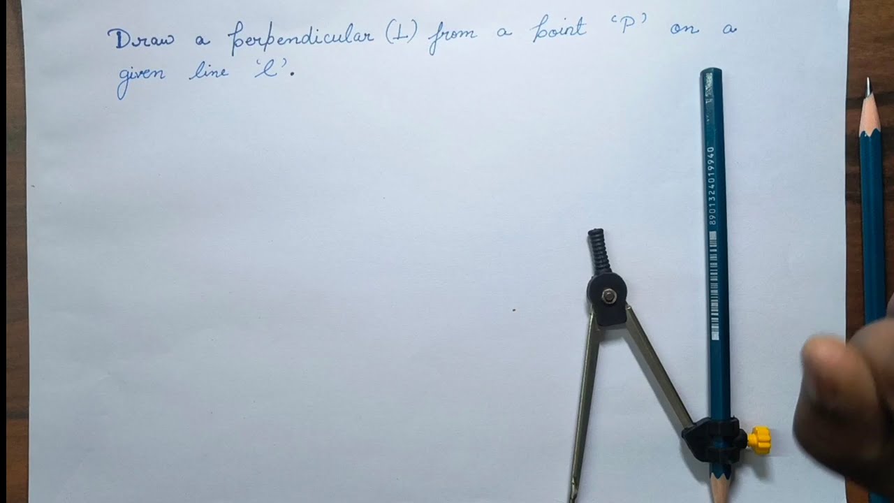 How to draw a perpendicular from a point on a line. #perpendicular #lineandangle #triangle 