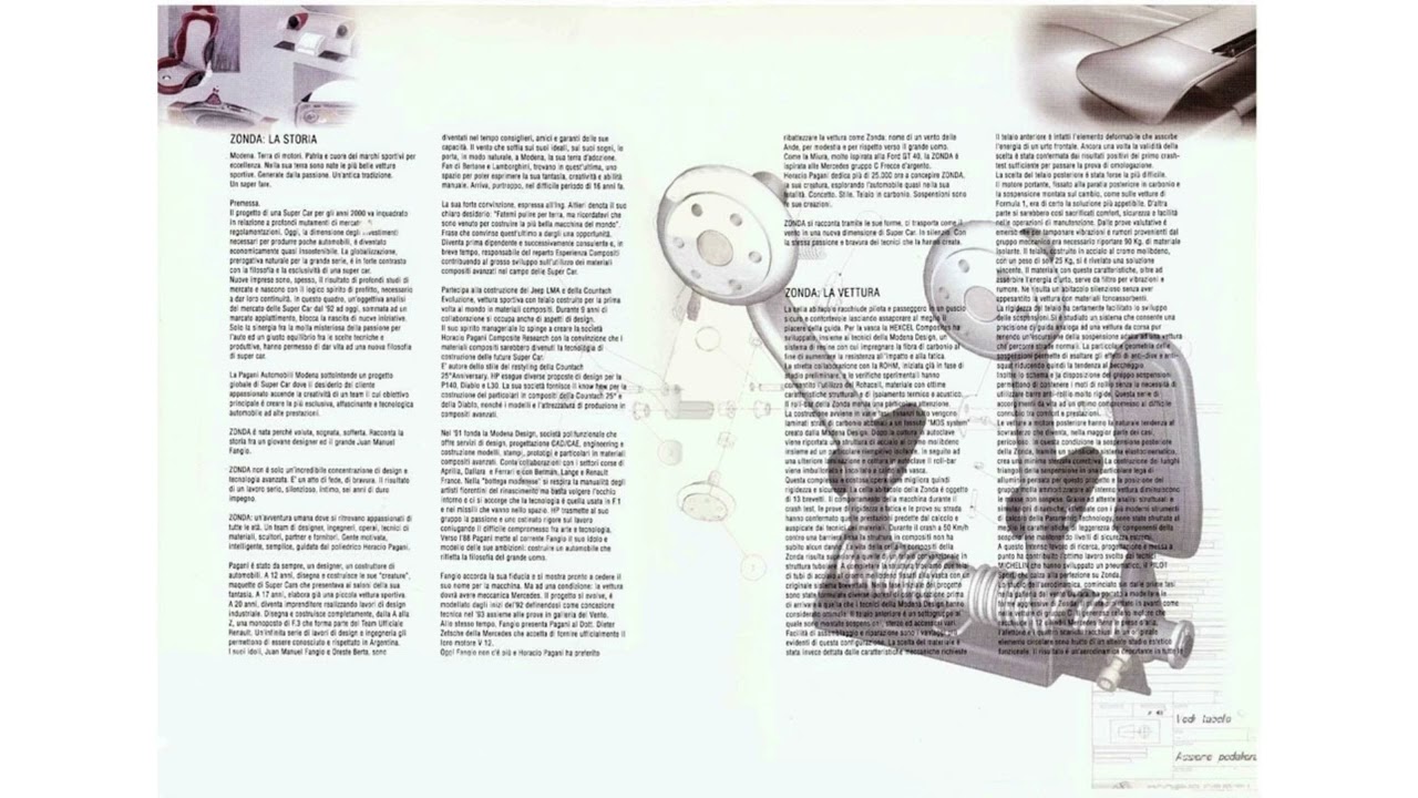 1999 Pagani Zonda C12 Brochure. Italy