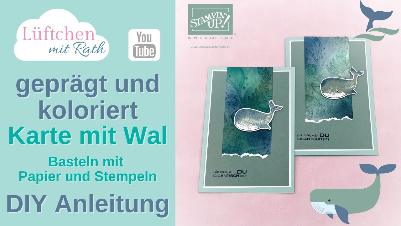 Karte mit geprägtem und kolorierten Effekt