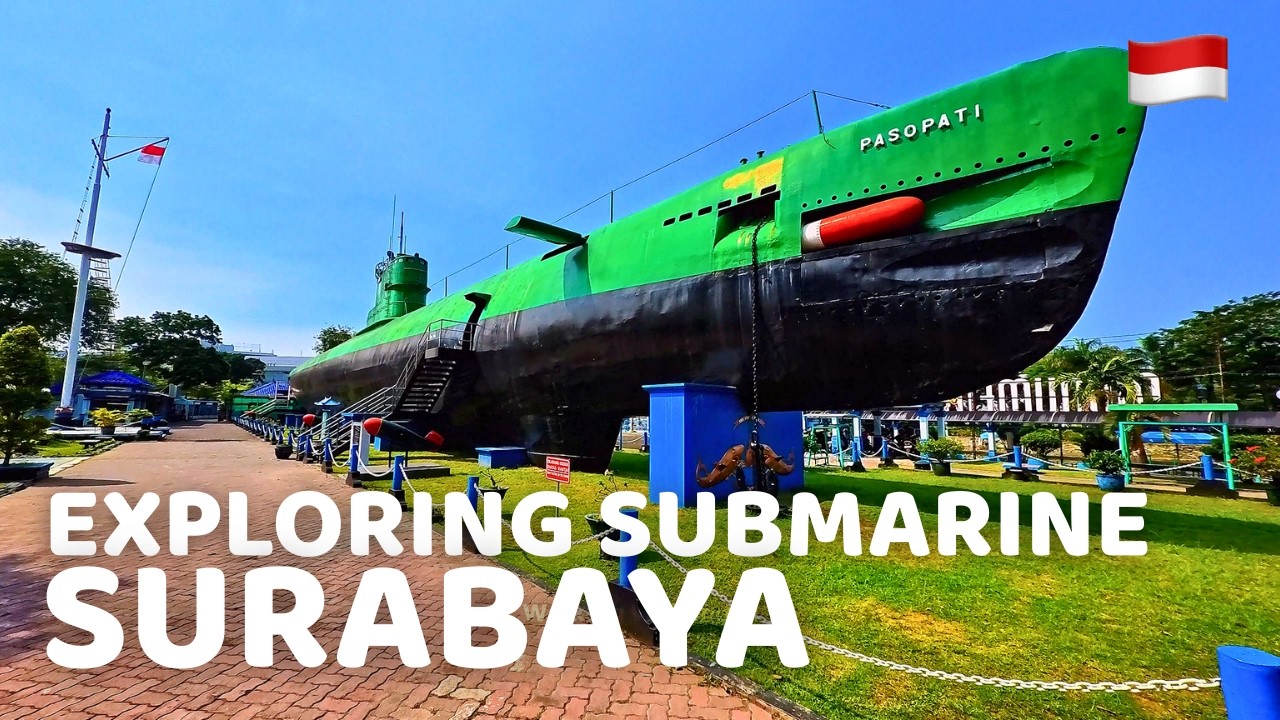 Surabaya Indonesia Walking Tour | What’s Inside the Submarine Monument? [4K]
