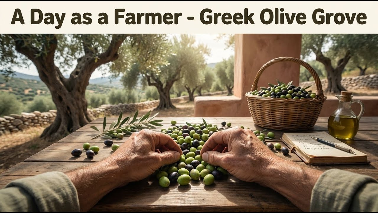 Sleep Story | A Day as a Farmer - Greek Olive Grove (Black Screen)