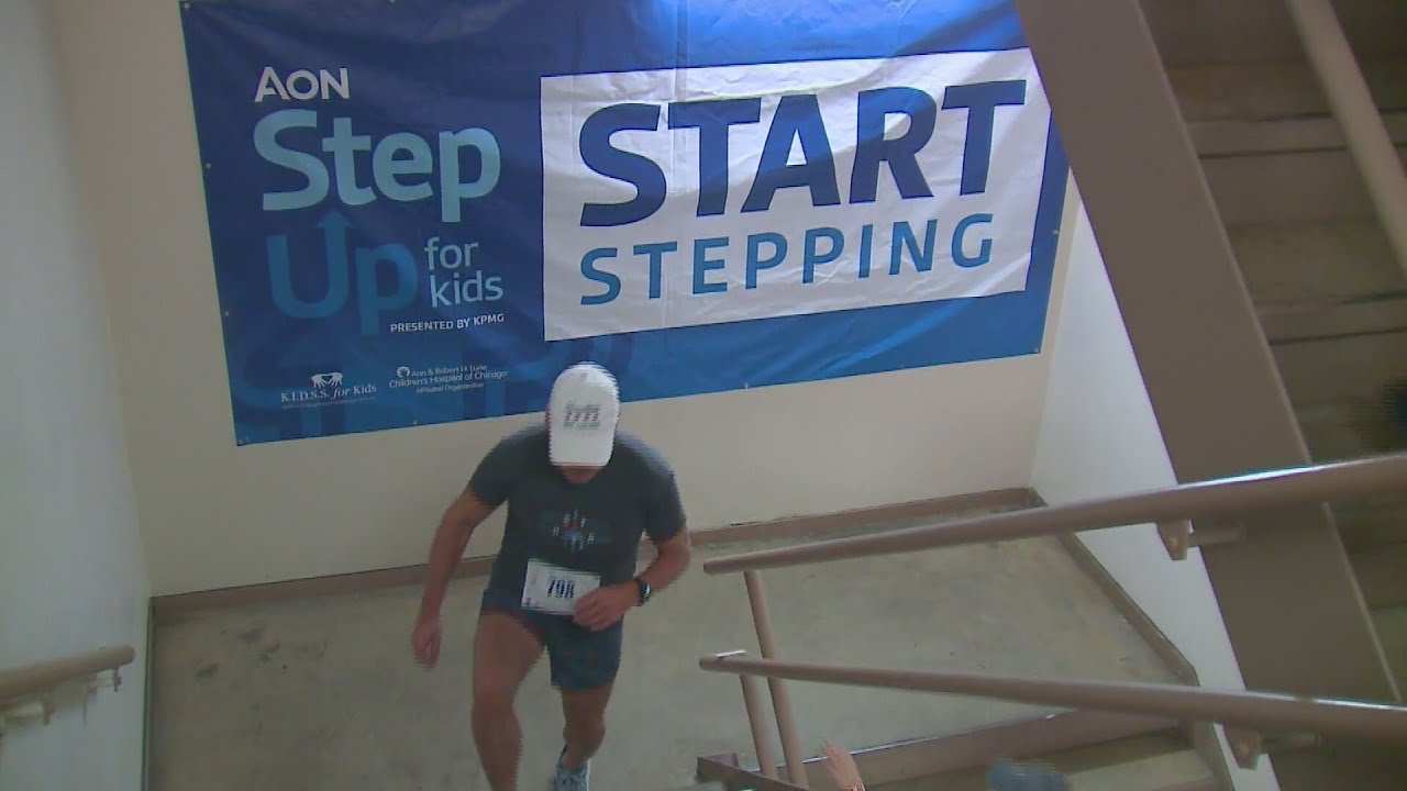 Stair climbers 'Step Up for Kids' at the Aon Center to help support Lurie Children's Hospital