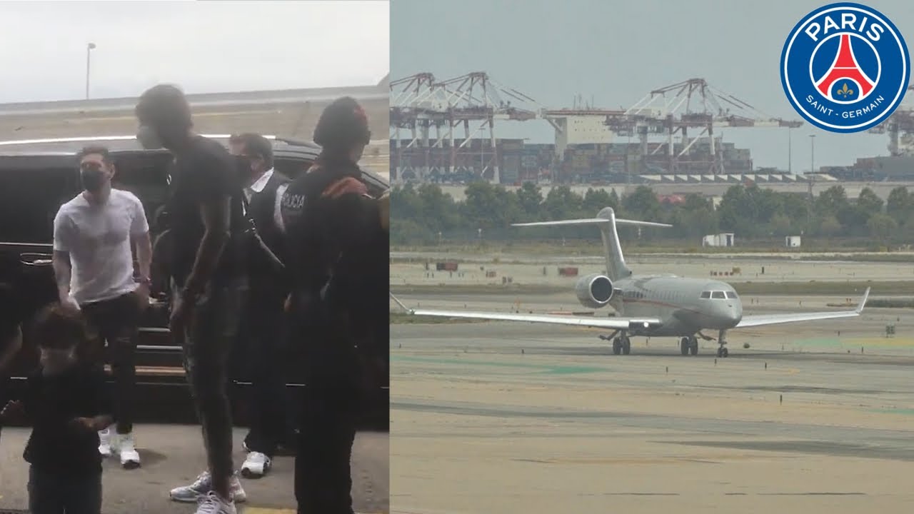 Messi Flying To Paris After PSG Transfer - Takeoff at Barcelona Airport