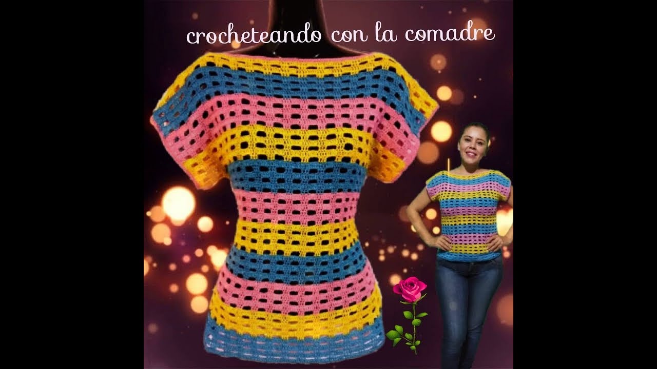 tutorial blusa alegría 1a parte facil y rapido crocheteando con la comadre