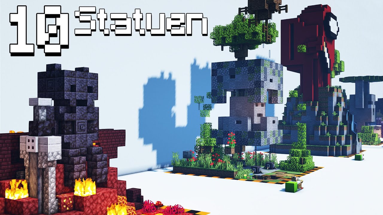 10 Statuen in Minecraft 🔟 Minecraft Statue bauen deutsch
