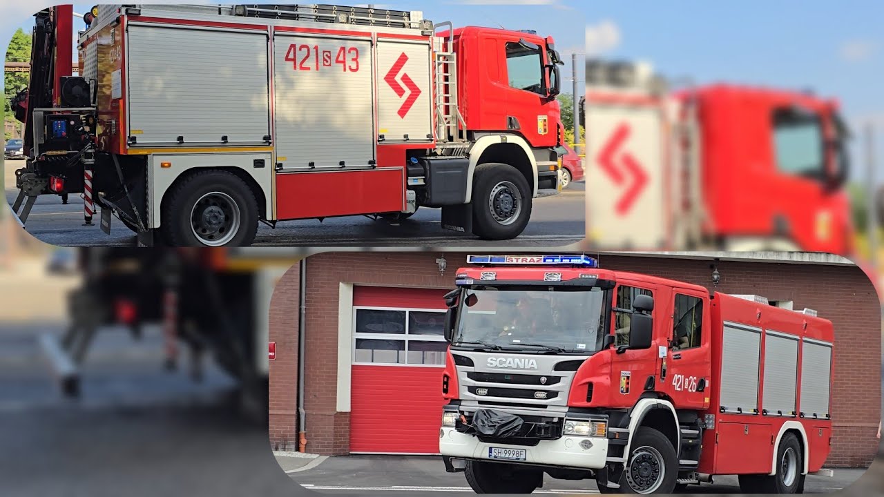 Wyjazd Alarmowy Zastępów 421[S]26 - GCBA 5/36 oraz 421[S]43 - SRt Scania z JRG Chorzów