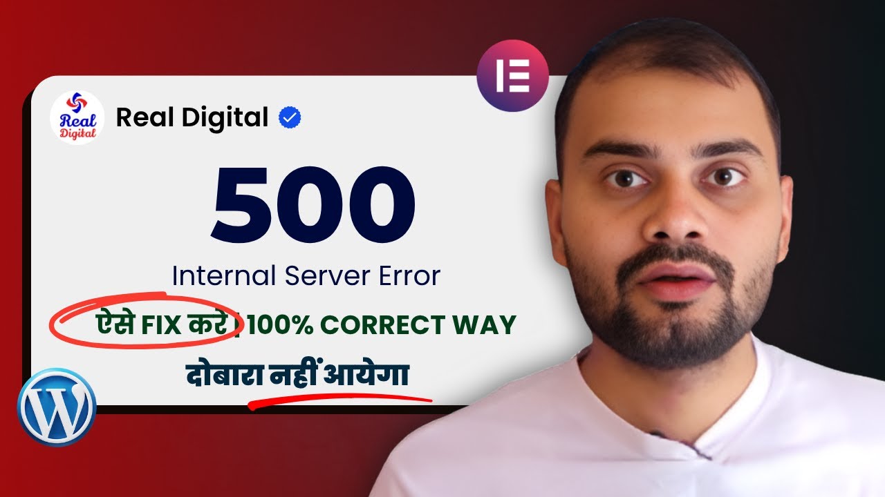 How to Fix 500 Internal Server Error in WordPress & Elementor (1-Min Quick Solution!) | Correct