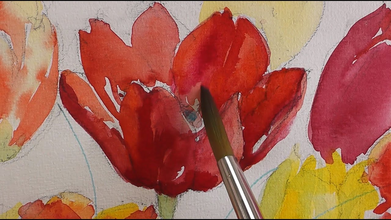 Ein bunter Tulpenstrauß