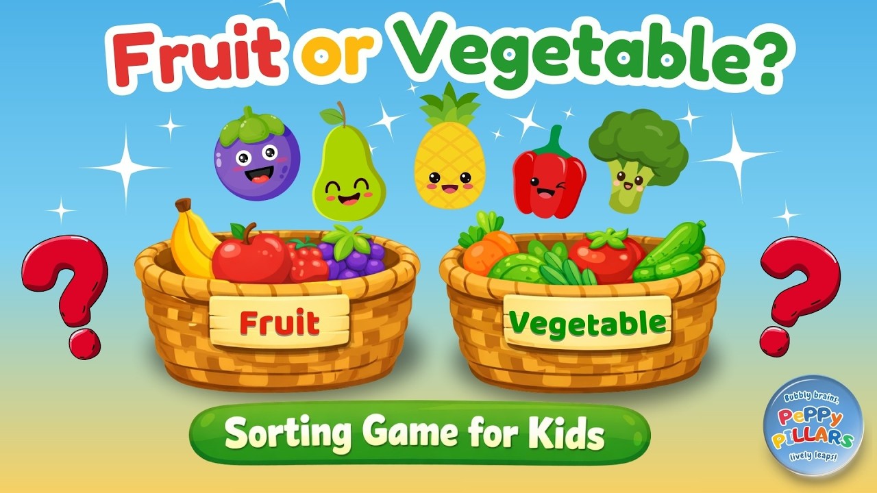 Фрукт или овощ? | Игра на сортировку для детей | Изучаем фрукты и овощи | Обучение для дошкольников