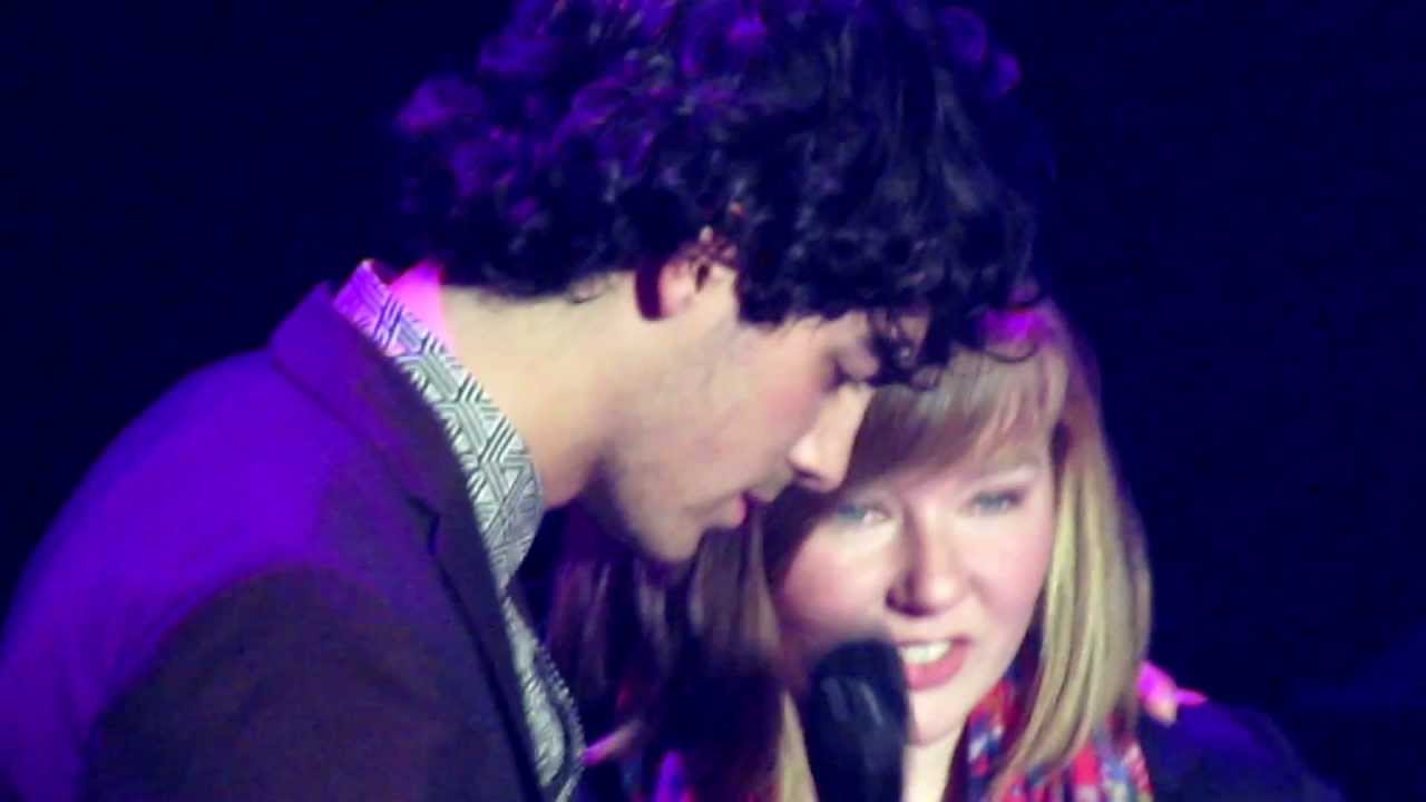 Joe brings fan on stage for a hug - Jonas Brothers - Pantages Theater, Los Angeles, CA 11/29/12