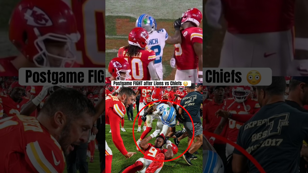 Chiefs vs Lions Fight! 😳 Brian Branch sparks brawl on Sunday Night Football! #NFL #Chiefs #Lions
