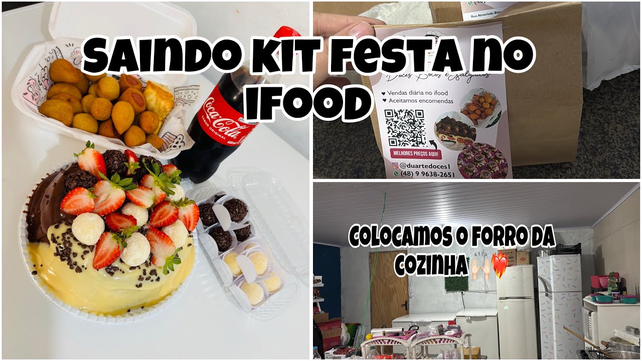 Kit Festa No Ifood / colocamos o forro na cozinha 🥰🙌🏻#ifood #kitfesta