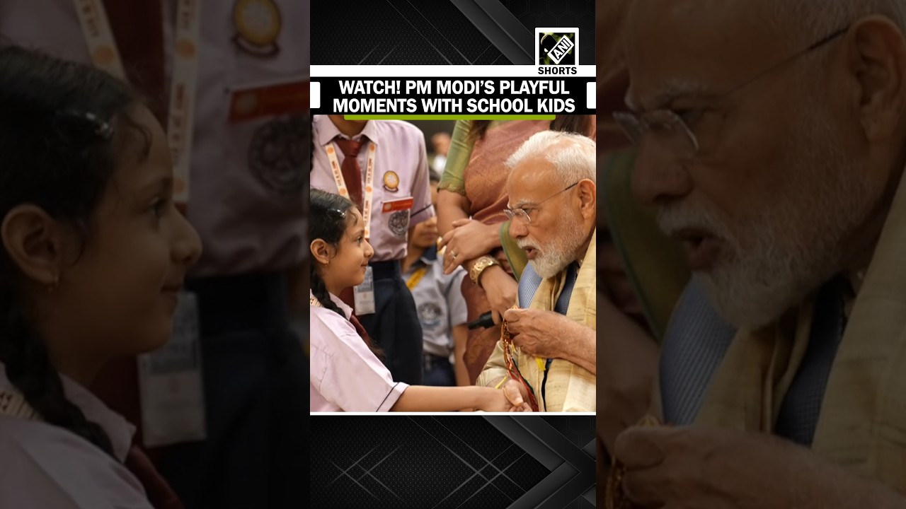 PM Modi&rsquo;s playful moments with school kids on occasion of Raksha Bandhan at 7 LKM
