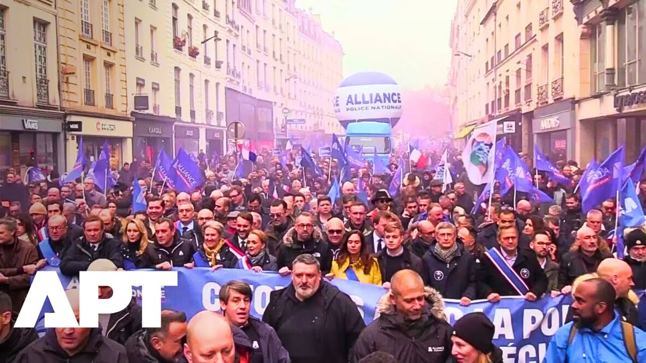 Полиция Парижа протестует против роста преступности и безнаказанности в преддверии муниципальных ...