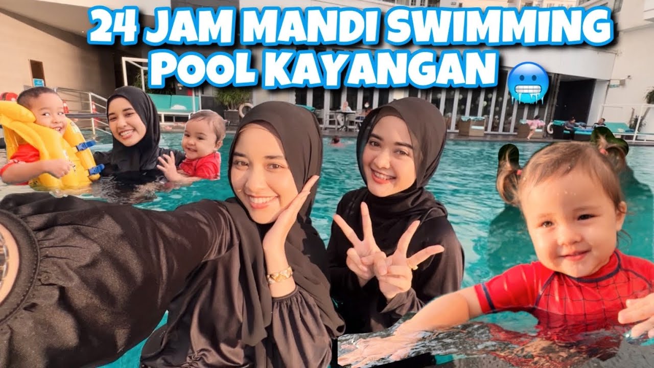 24 JAM MANDI KOLAM KAYANGAN DENGAN TIARA 🏊🏻🥶