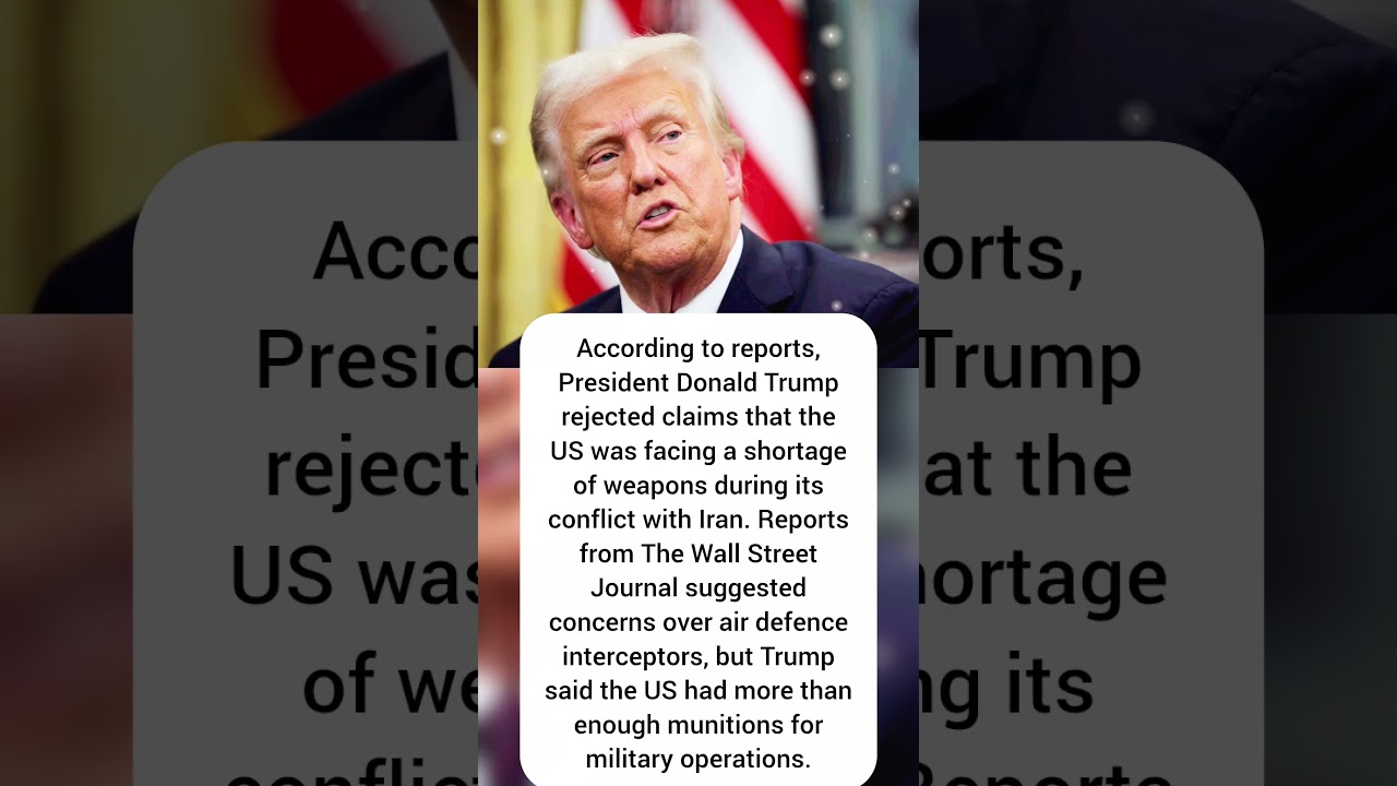 Trump Rejects Claims Of US Weapon Shortage