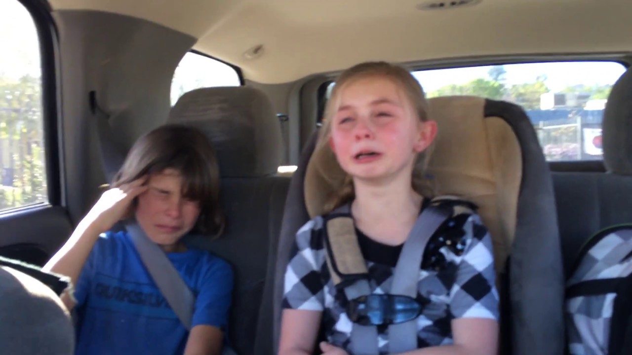 Little girl upset because her Big brother won't give her a hug and a kiss at school. Part 1