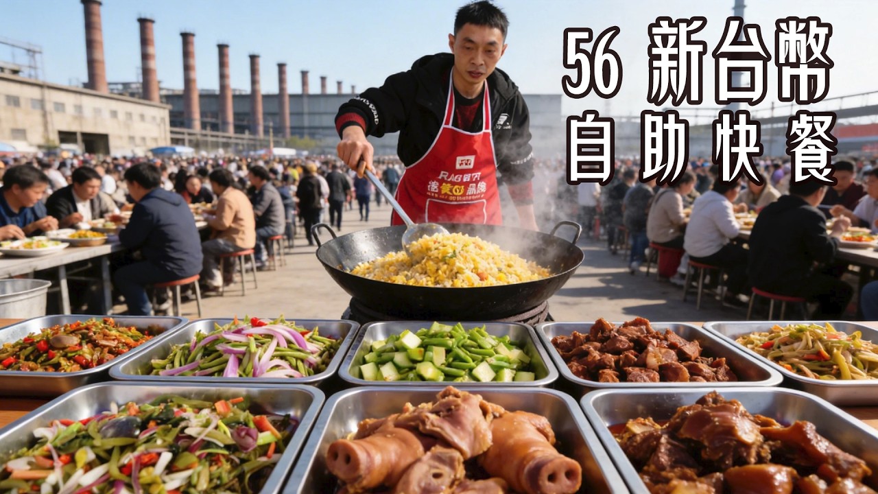 12人民幣（56元台幣）自助快餐吃到飽！13道菜＋湯＋飯随便吃，比美國一瓶水還便宜！