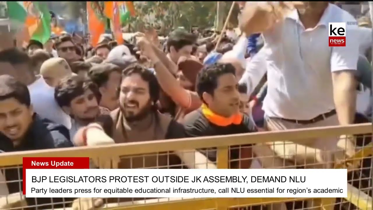 BJP Legislators Protest Outside J&K Assembly, Demand National Law University for Jammu
