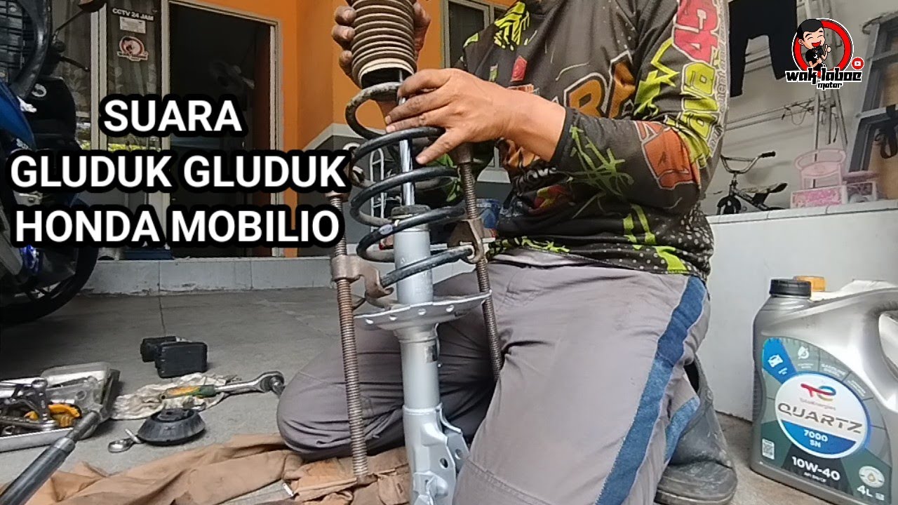 Cara pergantian shock depan dan karet support shock Honda mobilio